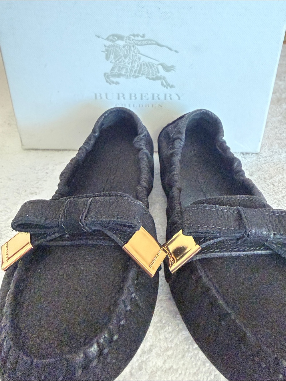 Burberry Black Suede Shoes Child Size US 24